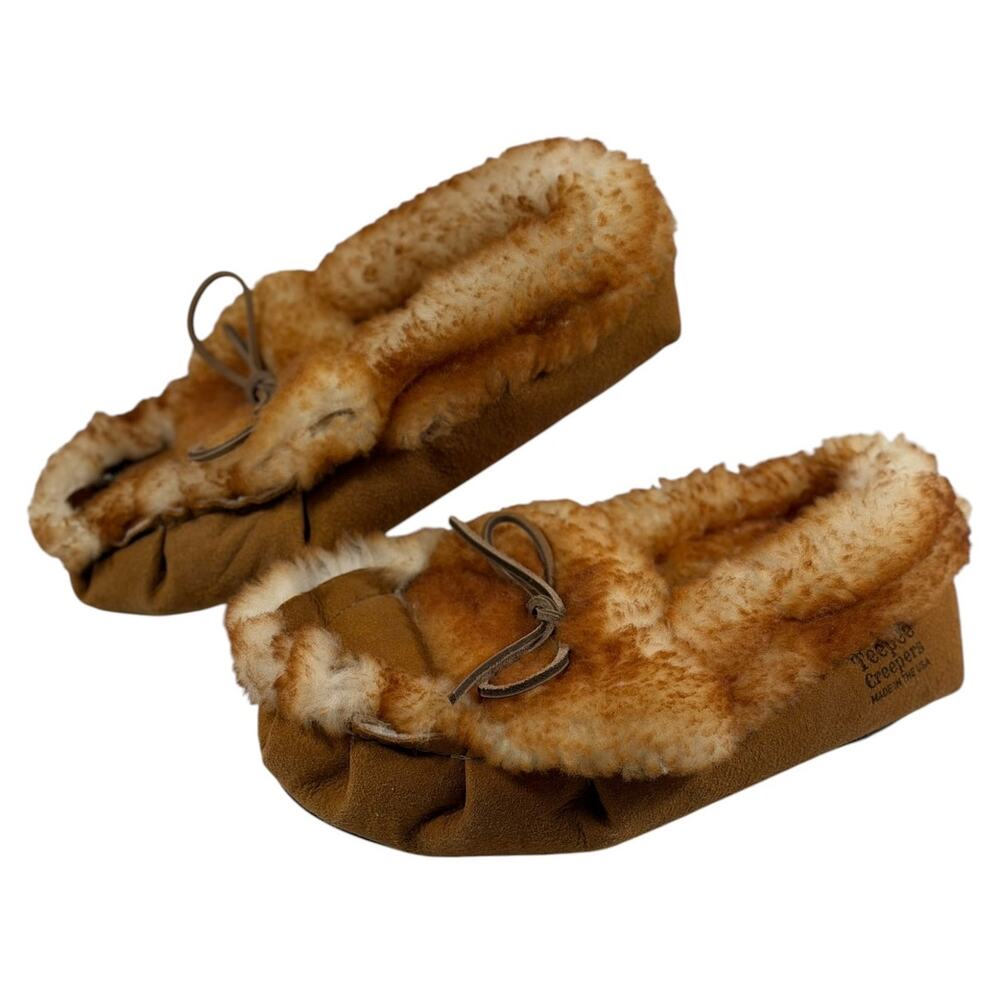 Teepee Creepers Sheepskin Moccasin Slippers, Men’s 9, Made in USA, Soft, Cozy